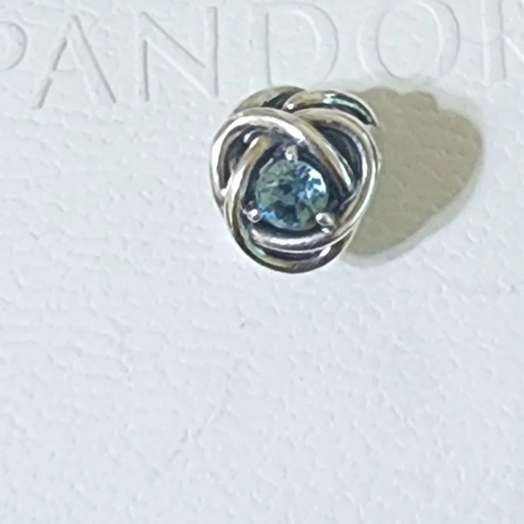 Pandora March Sea Aqua Blue Eternity Circle Charm - Picture 1 of 11